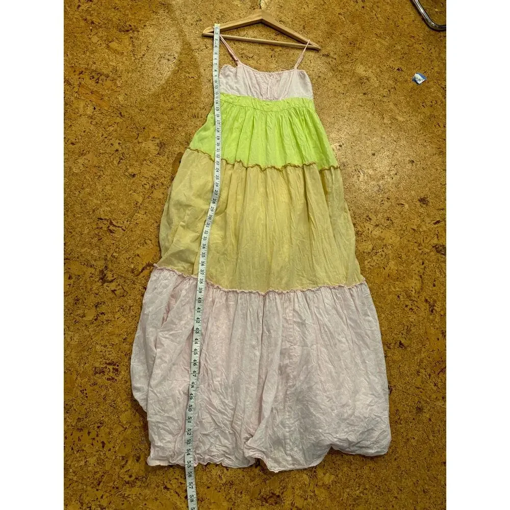 Ro's Garden Dress Anthropologie Tiered pastel floral 100% cotton maxi sun XS - Picture 13 of 13